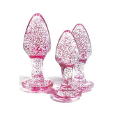Adam and Eve Glitter Gem 3 Piece Butt Plug Set Pink